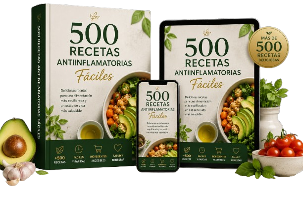 Ebook 500 Recetas Antiinflamatorias Fáciles en libro, tablet y celular
